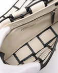 Pre-Loved Cassette Crossbody Bag Intrecciato Canvas with Silver Hardware, Cream