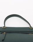 Pre-Loved Belt Bag Handbag Leather Micro with Gold Hardware, Dark Green