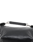 Pre-Loved Shoulder Bag Black Leather with Silver Hardware, Black