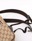 Pre-Loved GG Backpack Monogram Coated Canvas with Silver Hardware, Beige/Brown