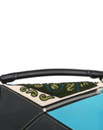 Pre-Loved Puzzle Handbag Embroidered Leather Small with Silver Hardware, Black Multicolor