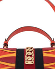 Pre-Loved Sylvie Handbag Monogram Leather Medium with Gold Hardware, Red