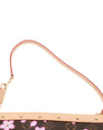 Pre-Loved Pochette Accessoires Cherry Blossom Pochette Monogram Coated Canvas with Gold Hardware, Brown