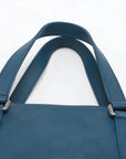 Pre-Loved Tadao Tote Damier Leather with Silver Hardware, Teal Blue