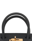 Pre-Loved Birkin Handbag Leather 30 with Gold Hardware, Black