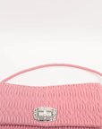 Pre-Loved Matelassé Crystal Cloquè Shoulder Bag Quilted Leather with Silver Hardware, Pink