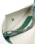 Pre-Loved Plumet Crossbody Bag Goyardine Chevron Coated Canvas with Silver Hardware, Green