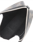 Pre-Loved Triomphe Camera Bag Crossbody Bag Triomphe Coated Canvas Medium with Silver Hardware, Black Brown