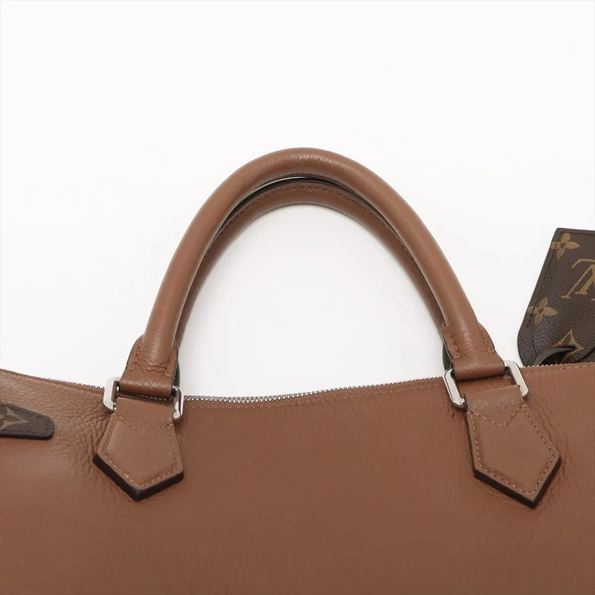 Pre-Loved Tote Tote Leather with Silver Hardware, Brown