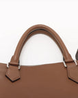 Pre-Loved Tote Tote Leather with Silver Hardware, Brown