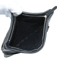 Pre-Loved Quilted Fold-Over Clutch Clutch Quilted Leather with Silver Hardware, Black