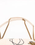 Pre-Loved Loulou Puffer Shoulder Bag Quilted Velvet Small with Aged Gold Hardware, Ivory Multicolor