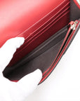 Pre-Loved Queen Margaret Wallet on Chain Crossbody Bag Leather Mini with Aged Gold Hardware, White, Red, and Navy Blue