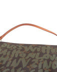 Pre-Loved Pochette Accessoires Graffiti Pochette Monogram Graffiti Coated Canvas with Gold Hardware, Brown with Khaki Green Graffiti