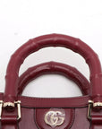 Pre-Loved Diana Tote Leather Mini with Gold Hardware, Burgundy