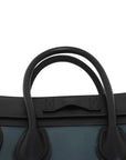 Pre-Loved Luggage Micro Tote Leather Micro with Gold Hardware, Light Blue, Teal Blue, and Black