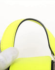 Pre-Loved Dopp Kit Pochette Monogram Coated Canvas with Silver Hardware, Neon Yellow