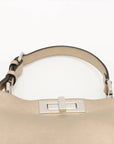Pre-Loved Peekaboo Handbag Leather with Silver Hardware, Metallic Gold