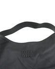 Pre-Loved Nappa Leather Hobo Shoulder Bag Leather with Gold Hardware, Black