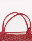 Pre-Loved Saint Louis Tote Goyardine Chevron Coated Canvas GM with Silver Hardware, Red