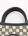 Pre-Loved Triomphe Vertical Cabas Tote Triomphe Coated Canvas Small with Gold Hardware, Beige and Black