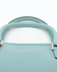 Pre-Loved Boston Handbag Microguccissima Leather Small with Gold Hardware, Light Blue