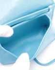 Pre-Loved Intrecciato Mini Crossbody Crossbody Bag Intrecciato Leather Mini, Light Blue
