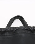 Pre-Loved Logo Print Drawstring Backpack Leather Medium with Black Hardware, Black