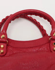 Pre-Loved Classic City Handbag Leather Mini with Gold Hardware, Pink