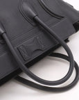Pre-Loved Luggage Tote Leather Mini with Silver Hardware, Black