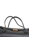 Pre-Loved Nappa Leather Shoulder Bag Leather with Gold Hardware, Black