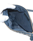 Pre-Loved Saddle Pochette Shoulder Bag Oblique Coated Canvas Mini with Gold Hardware, Navy Blue
