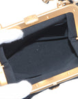 Pre-Loved Sequin Bow Kiss-Lock Bag Shoulder Bag Sequin Mini with Gold Hardware, Black