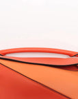 Pre-Loved Puzzle Handbag Colorblock Leather Medium with Gold Hardware, Orange