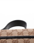 Pre-Loved GG Marmont Handbag Monogram Canvas Mini with Gold Hardware, Beige/Brown