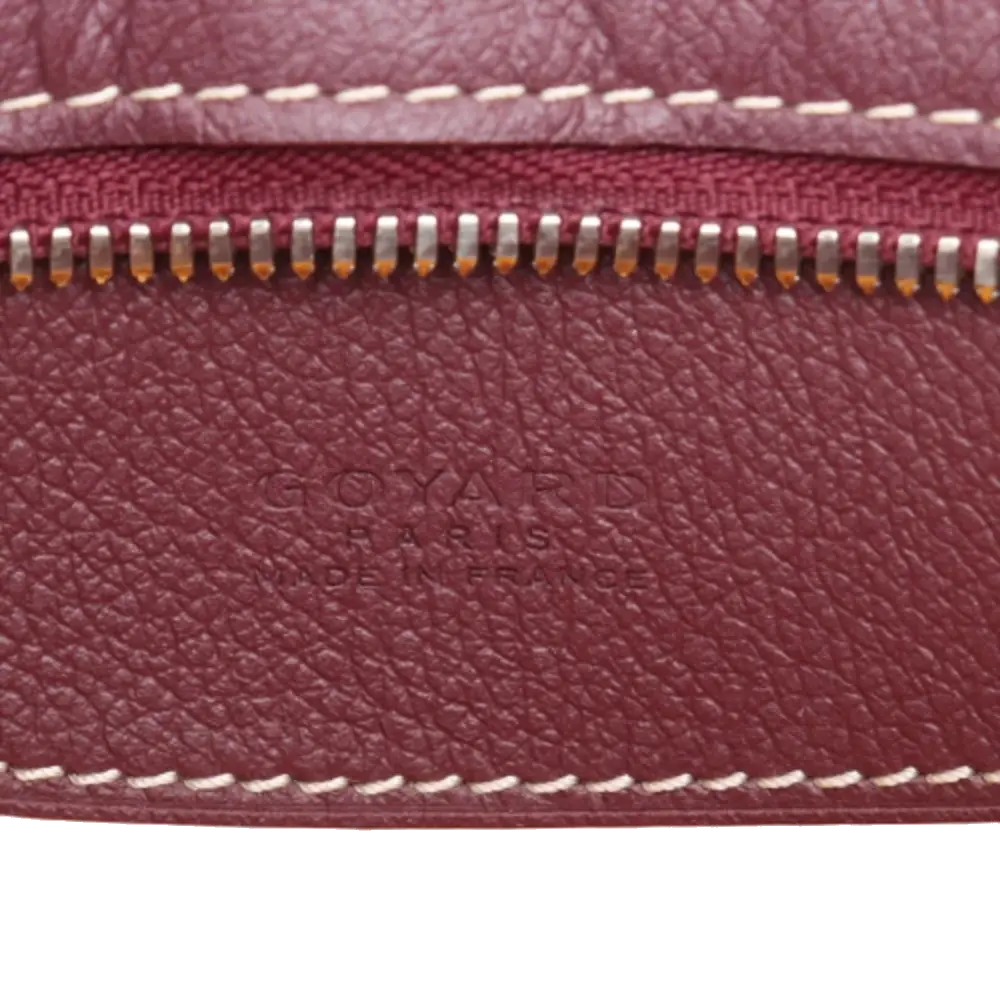 Pre-Loved Belvédère Crossbody Bag Goyardine Coated Canvas PM with Silver Hardware, Burgundy