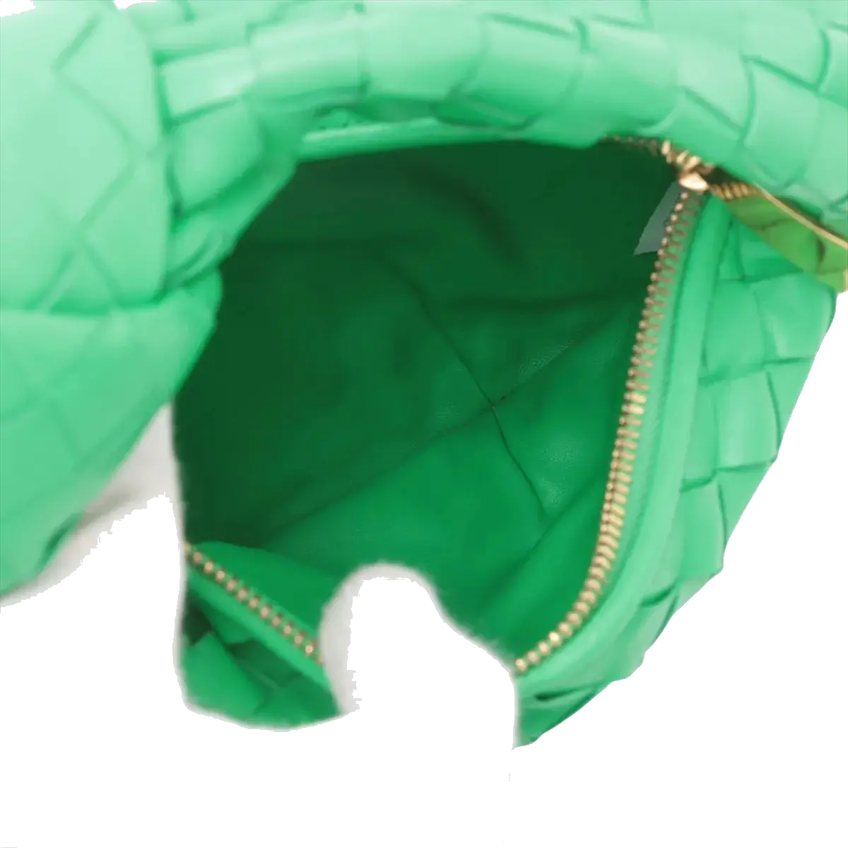 Pre-Loved Jodie Handbag Intrecciato Leather Mini with Gold Hardware, Green