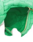 Pre-Loved Jodie Handbag Intrecciato Leather Mini with Gold Hardware, Green