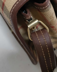 Pre-Loved Saddle Crossbody Crossbody Bag Haymarket Check Coated Canvas Small with Gold Hardware, Beige