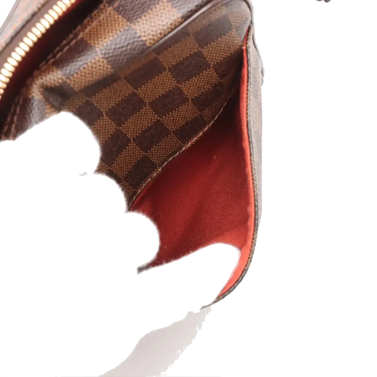 Pre-Loved Olav Crossbody Bag Damier Coated Canvas PM with Gold Hardware, Brown