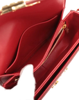 Pre-Loved Triomphe Shoulder Bag Leather Teen with Gold Hardware, Red
