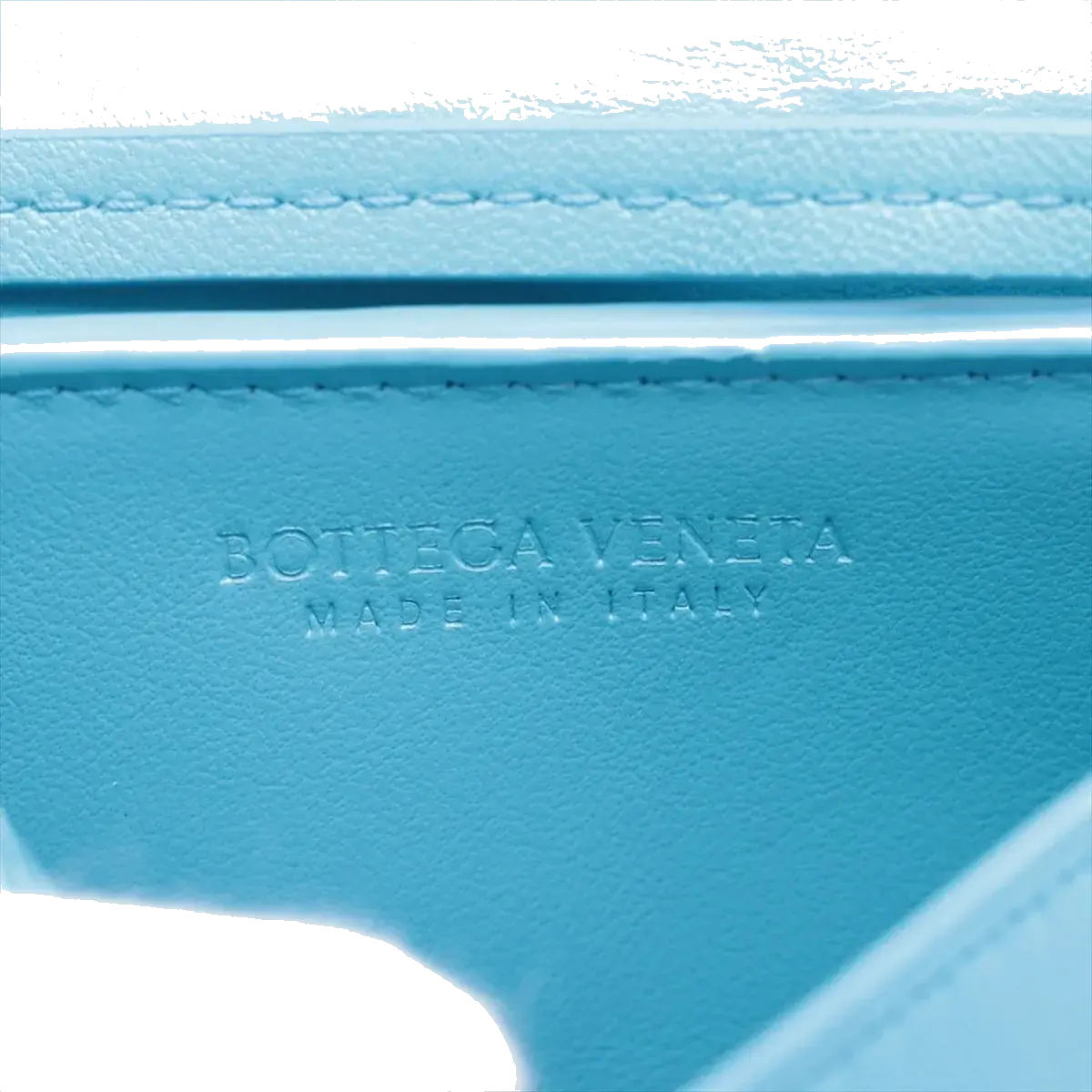 Pre-Loved Intrecciato Mini Crossbody Crossbody Bag Intrecciato Leather Mini, Light Blue