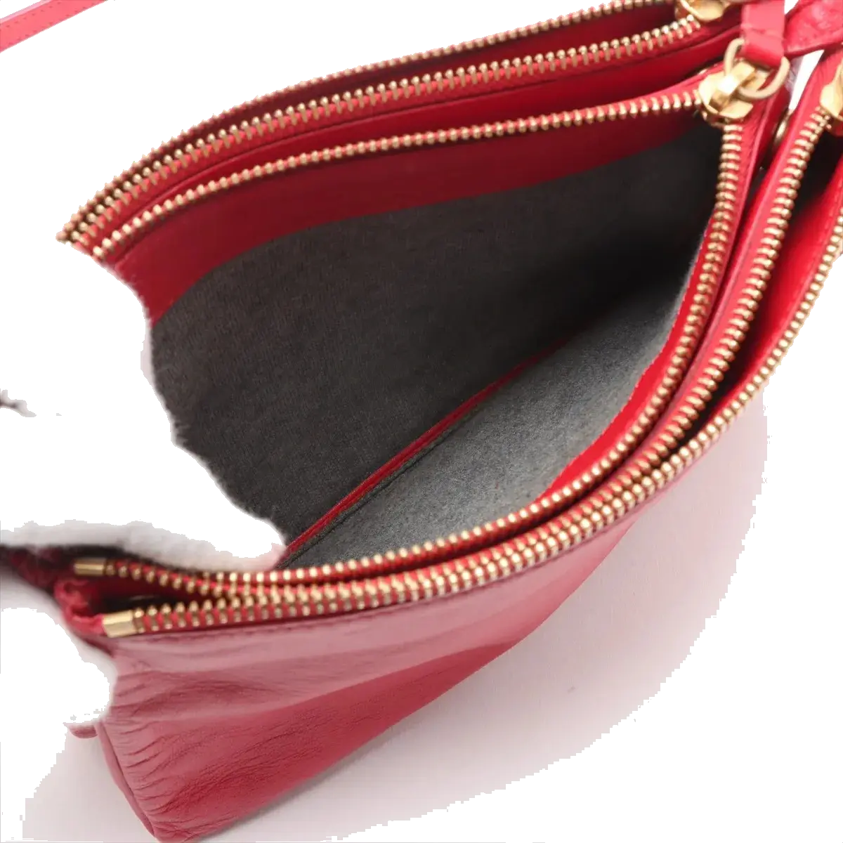 Pre-Loved Trio Crossbody Bag Leather Small with Gold Hardware, Pink