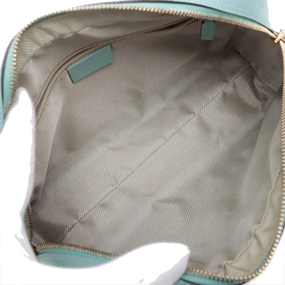 Pre-Loved Boston Handbag Microguccissima Leather Small with Gold Hardware, Light Blue