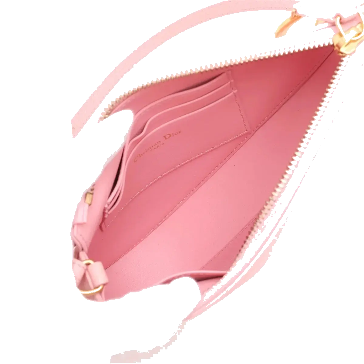 Pre-Loved Saddle Shoulder Bag Leather Mini with Gold Hardware, Pink