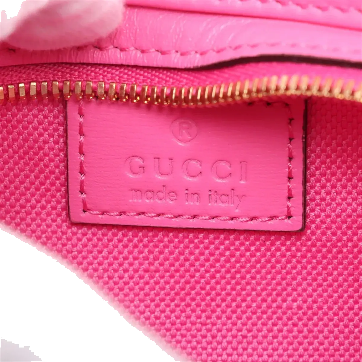 Pre-Loved Moon Side GG Mini Shoulder Bag Monogram Coated Canvas Mini with Gold Hardware, Pink