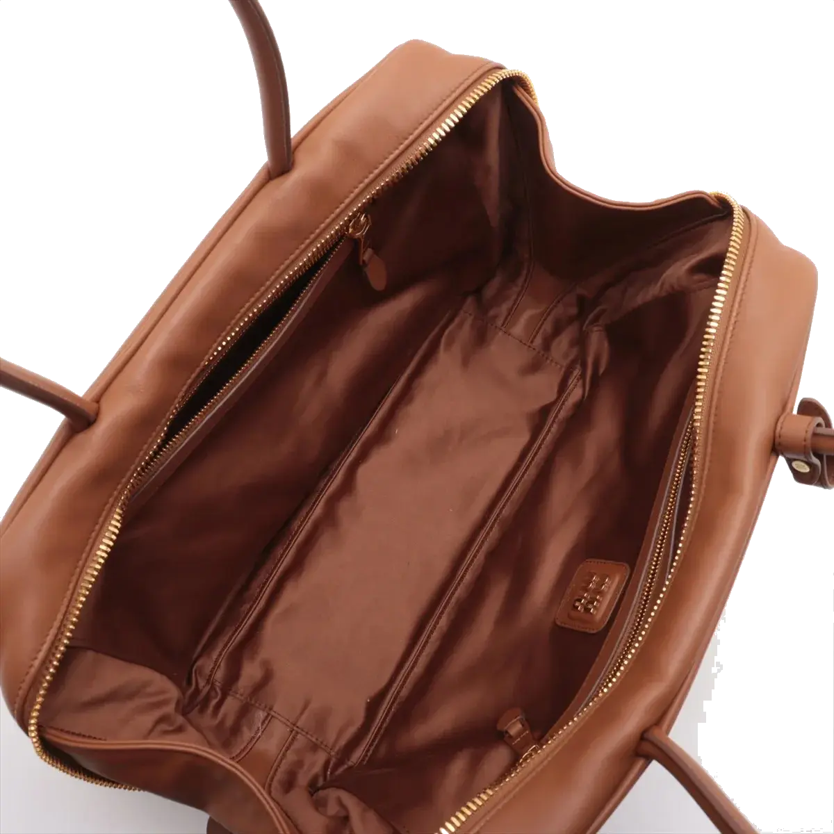 Pre-Loved Bowling Bag Handbag Leather with Gold Hardware, Brown