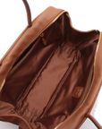 Pre-Loved Bowling Bag Handbag Leather with Gold Hardware, Brown