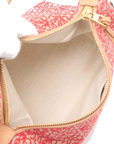 Pre-Loved Anagram Pochette Shoulder Bag Anagram Canvas Small with Gold Hardware, Red and Beige