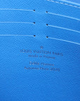Pre-Loved Pochette Voyage Pochette Monogram Canvas Coated MM with Silver Hardware, Blue